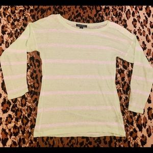 Ralph Lauren 💯 linen pistachio stripe L/S T-shirt